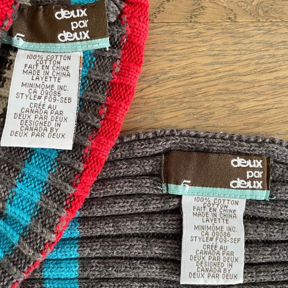 Deux Par Deux Knitted Rib Beanie Hat and Scarf Set - Picture 4 of 4